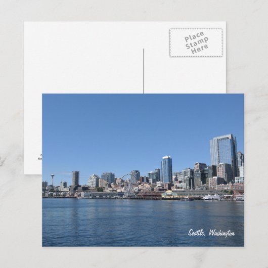 Seattle Washington Skyline Briefkaart (Voorkant / Achterkant)