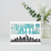 Seattle Washington Skyline Briefkaart (Staand voorkant)