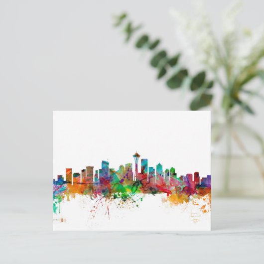 Seattle Washington Skyline Briefkaart (Staand voorkant)