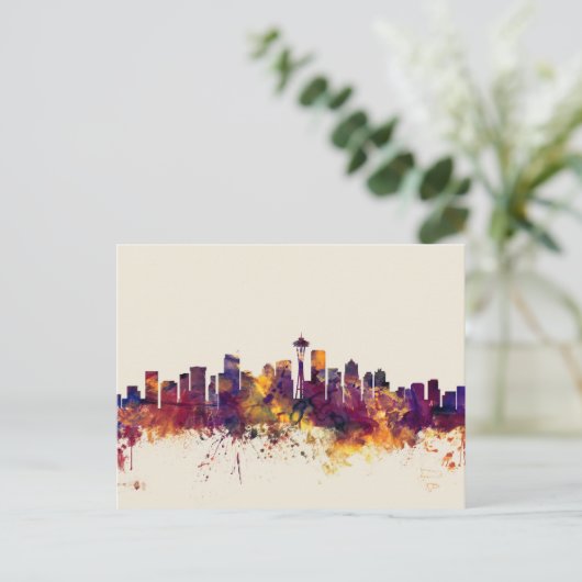 Seattle Washington Skyline Briefkaart (Staand voorkant)