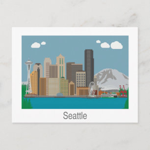 Seattle, Washington Skyline Briefkaart
