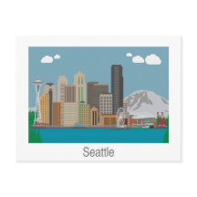Seattle, Washington Skyline Briefkaart