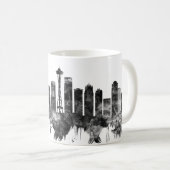 Seattle Washington Skyline BW Koffiemok (Voorkant rechts)
