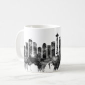 Seattle Washington Skyline BW Koffiemok (Voorkant links)