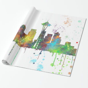 SEATTLE WASHINGTON SKYLINE CADEAUPAPIER