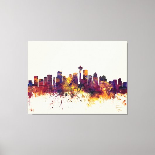 Seattle Washington Skyline Canvas Afdruk (Voorkant)