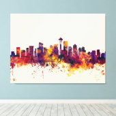 Seattle Washington Skyline Canvas Afdruk (Insitu (Houten vloer))