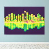 Seattle Washington Skyline Canvas Afdruk (Insitu (Houten vloer))