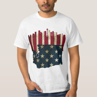 Seattle, Washington Skyline Flag Shirt