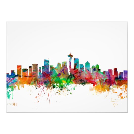 Seattle Washington Skyline Foto Afdruk (Voorkant)
