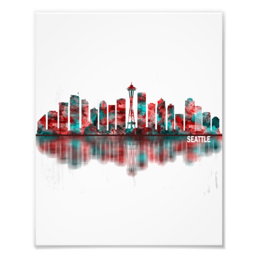 Seattle Washington Skyline Foto Afdruk (Voorkant)