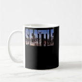 Seattle Washington Skyline Gift Keepomwille Souven Koffiemok (Links)