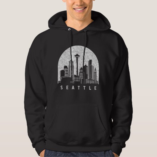 Seattle Washington Skyline Hoodie (Voorkant)