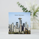 Seattle, Washington skyline Kaart (Staand voorkant)