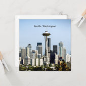 Seattle, Washington skyline Kaart (Voorkant / Achterkant in situ)