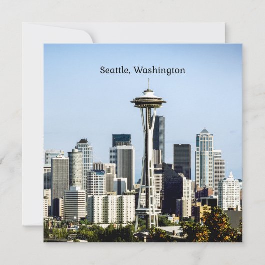 Seattle, Washington skyline Kaart (Voorkant)