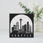 Seattle Washington Skyline Kaart (Staand voorkant)
