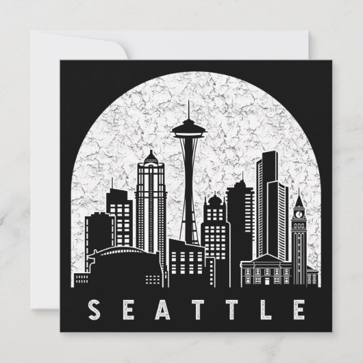Seattle Washington Skyline Kaart (Voorkant)