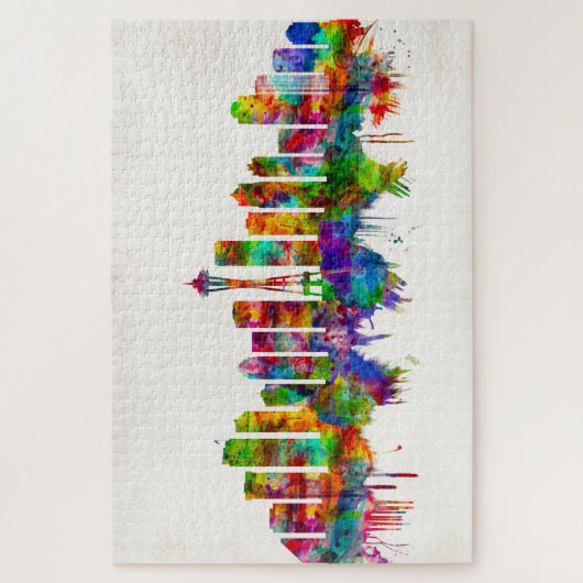 Seattle Washington Skyline Legpuzzel (Verticaal)