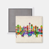 Seattle Washington Skyline Magneet (Voorkant / Achterkant)