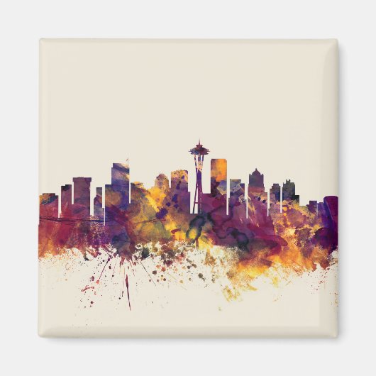 Seattle Washington Skyline Magneet (Voorkant)