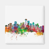Seattle Washington Skyline Magneet (Voorkant)