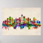 Seattle Washington Skyline Poster (Voorkant)