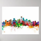 Seattle Washington Skyline Poster (Voorkant)