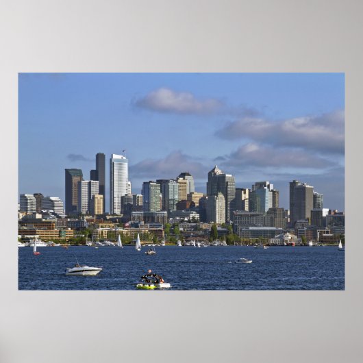 Seattle Washington Skyline, Poster van het meer (Voorkant)