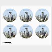 Seattle, Washington skyline Ronde Sticker (Vel)