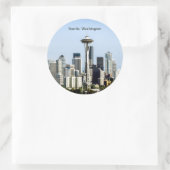 Seattle, Washington skyline Ronde Sticker (Tas)