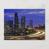 Seattle, Washington skyline 's nachts Briefkaart (Voorkant)