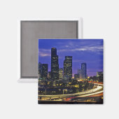 Seattle, Washington skyline 's nachts Magneet (Voorkant / Achterkant)