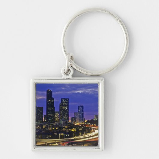 Seattle, Washington skyline 's nachts Sleutelhanger (Voorkant)