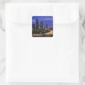 Seattle, Washington skyline 's nachts Vierkante Sticker (Tas)