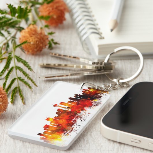 Seattle Washington Skyline Sleutelhanger (Voorkant Rechts)