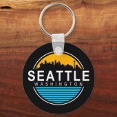 Seattle Washington Skyline Sleutelhanger (Voorkant)