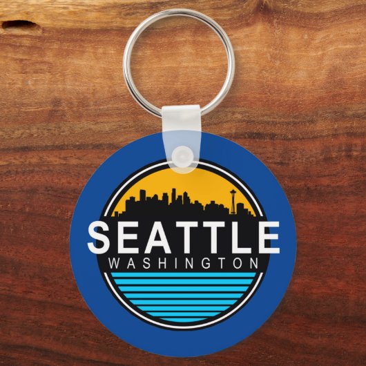 Seattle Washington Skyline Sleutelhanger (Voorkant)