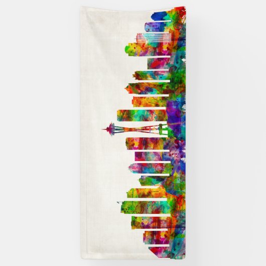 Seattle Washington Skyline Spandoek (Verticaal)
