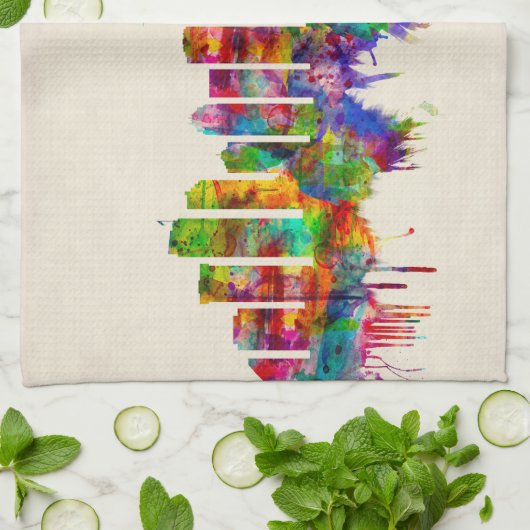 Seattle Washington Skyline Theedoek (Gevouwen)