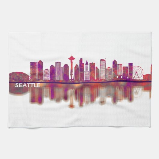 Seattle Washington Skyline Theedoek (Horizontaal)