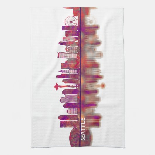 Seattle Washington Skyline Theedoek (Verticaal)