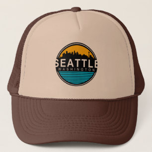 Seattle Washington Skyline Travel  Trucker Pet