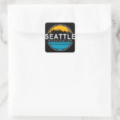 Seattle Washington Skyline Travel  Vierkante Sticker (Tas)