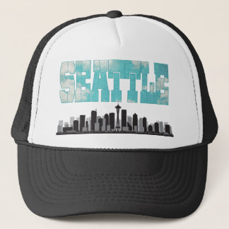 Seattle Washington Skyline Trucker Pet