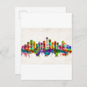 Seattle Washington Skyline Uitnodiging Briefkaart (Voorkant / Achterkant)