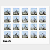 Seattle, Washington skyline Vierkante Sticker (Vel)