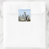 Seattle, Washington skyline Vierkante Sticker (Tas)