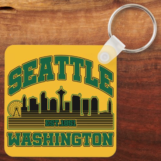 Seattle, Washington Sleutelhanger (Achterkant)