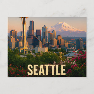 Seattle Washington Smaragdgroene Stad Reis Cadeau Briefkaart